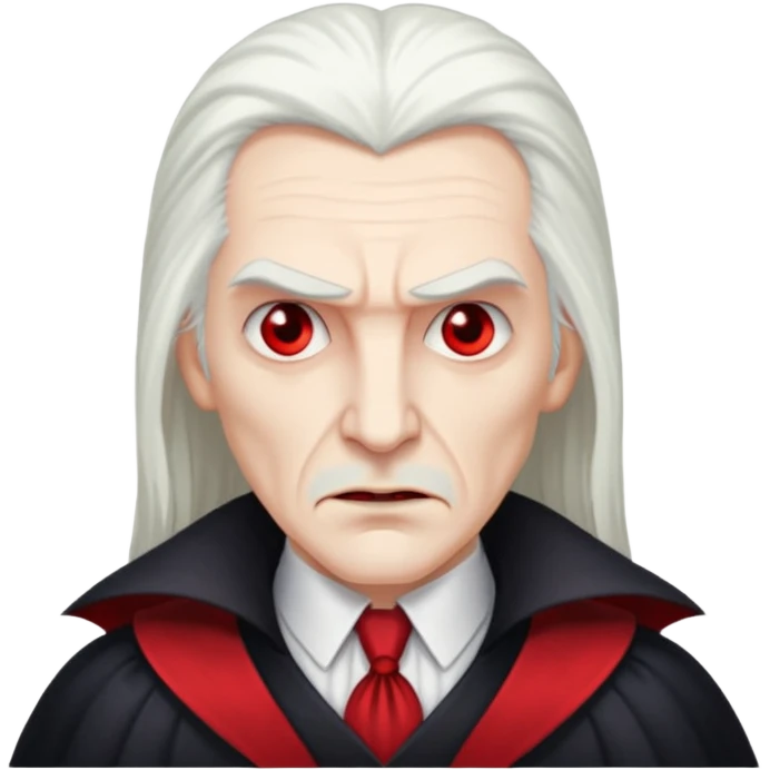 Dracula with long white hair emoji