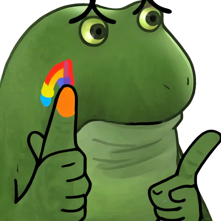 Rainbow middle finger emoji
