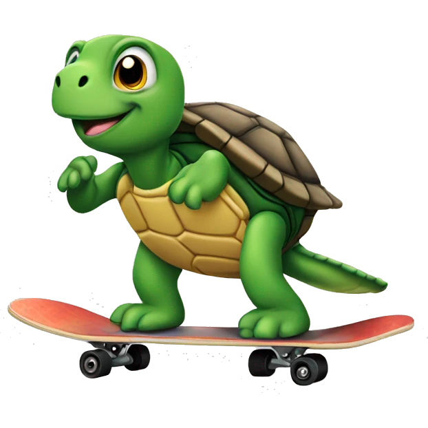 Turtle on skateboard  emoji