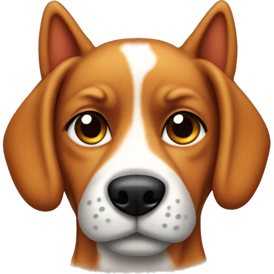 Ginger dog with pointy ears and black muzzle emoji