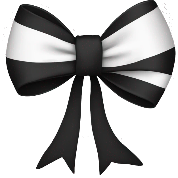 Monochrome black bow with white background  emoji