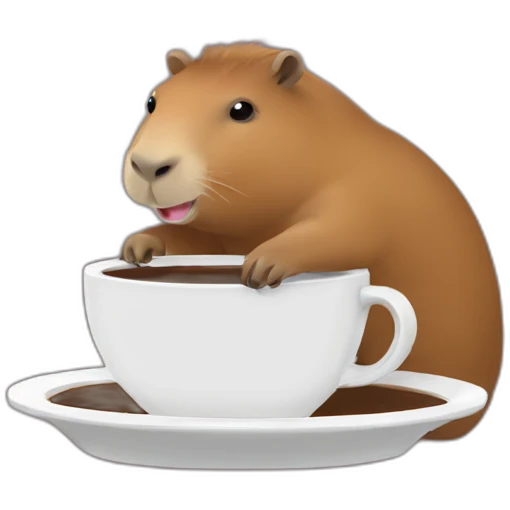 Capybara drinking coffee emoji