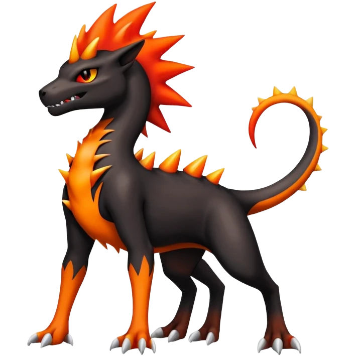 Houndoom-Charmeleon-Fakémon-hybrid-creature (full body)  emoji