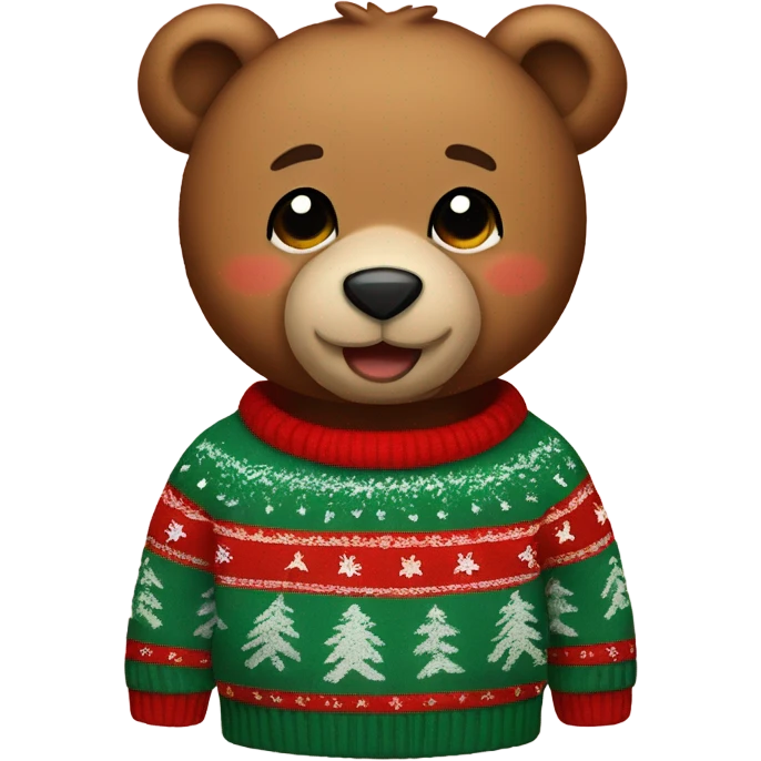 teddy bear wearing a christmas Pullover emoji