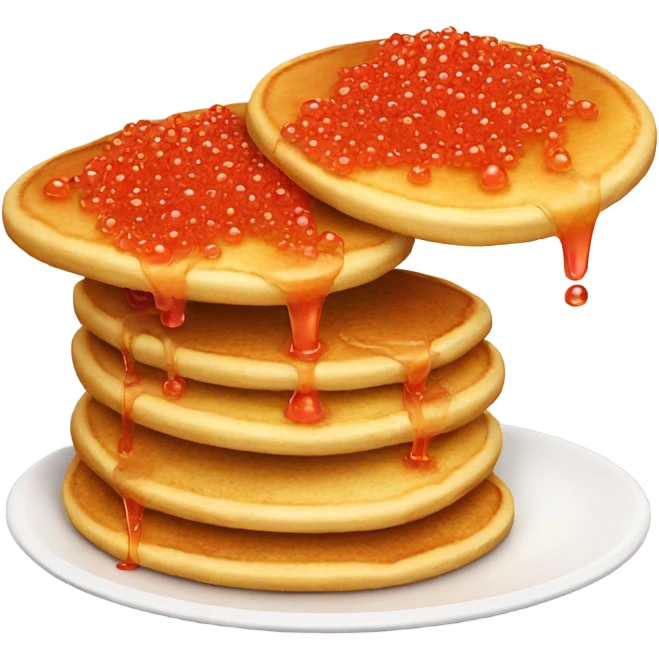 Pancake with red caviar emoji