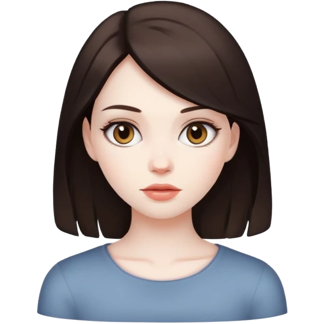 model looking girl, with pale skin and dark brown hair  emoji