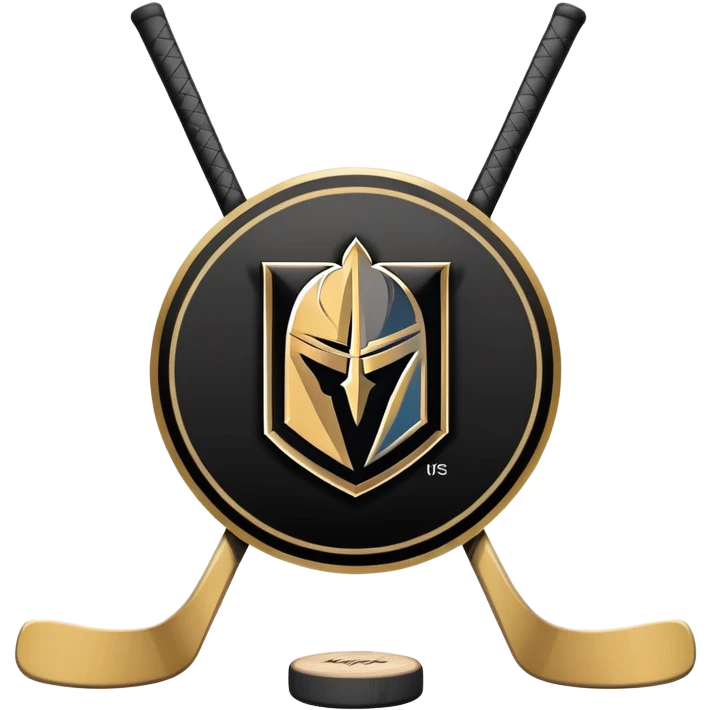  Vegas Golden Knights Alternate Logo with Hockey Sticks Behind It emoji