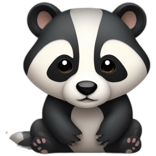 A cute badger good night with stars emoji