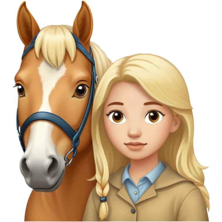 Haflinger horse Whit the girl emoji
