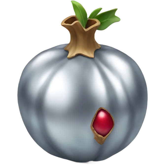 Silver pomegranate emoji