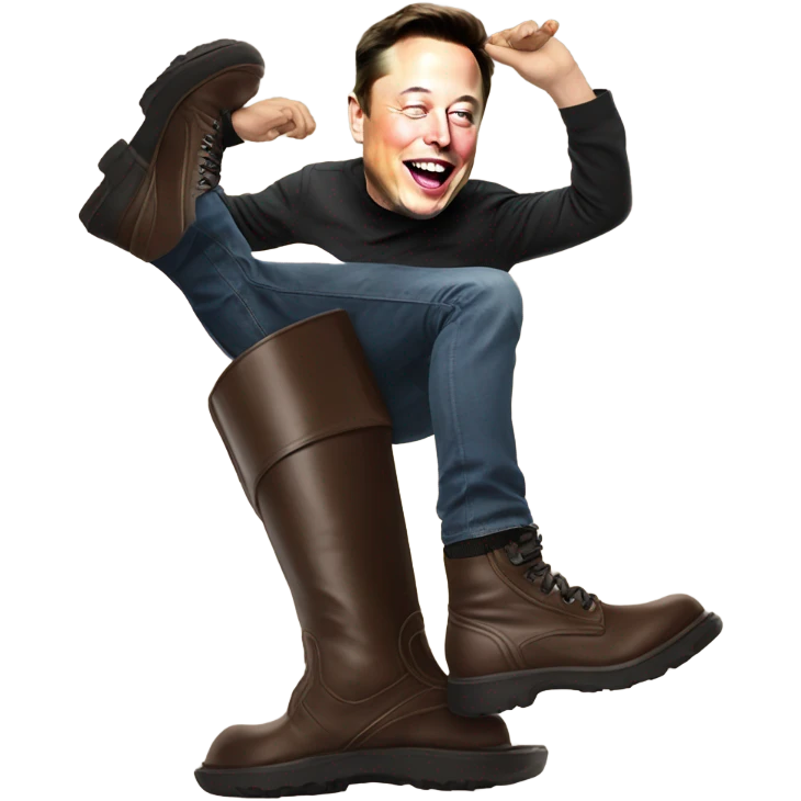 elon musk eating a boot emoji