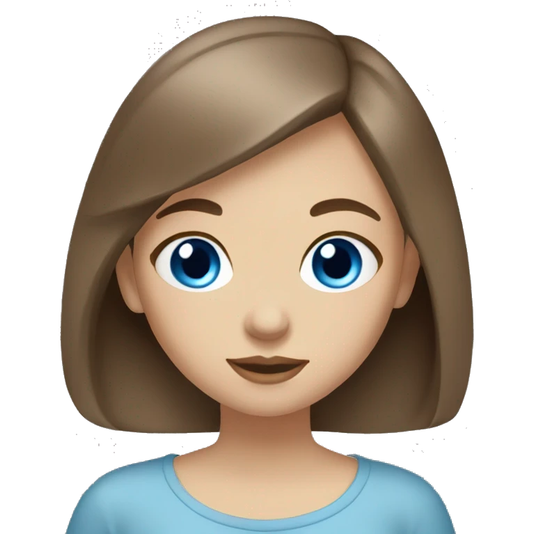 Girl sipping tea light brown hair blue eyes emoji