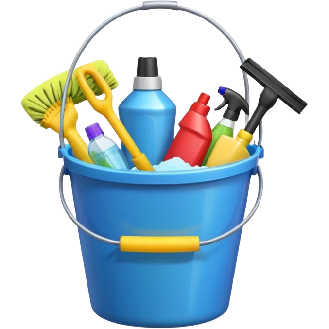 one bucket with cleaning equipment emoji