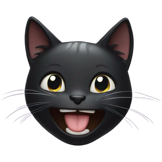 Laughing Black Cat emoji