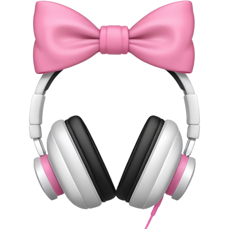 White head phones with pink bows on them emoji