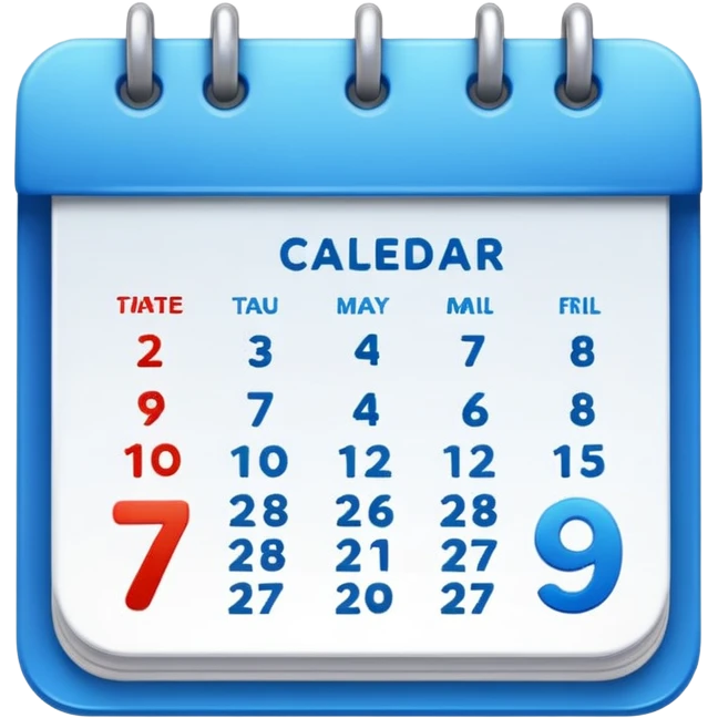 calendar, first page, day 1 emoji