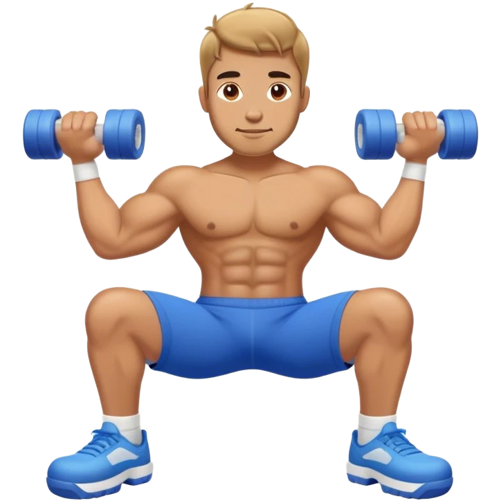buff guy blue shorts rolling on foam-roller emoji