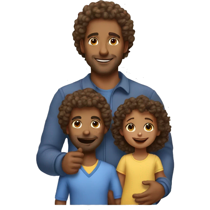 Dad with toddler girl curly hair emoji