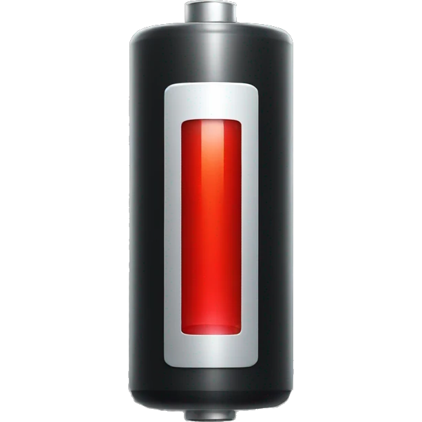 LOW BATTERY, RED INDICATOR emoji
