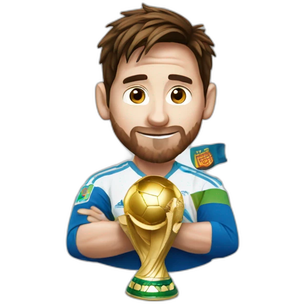 Leo messi with world cup emoji