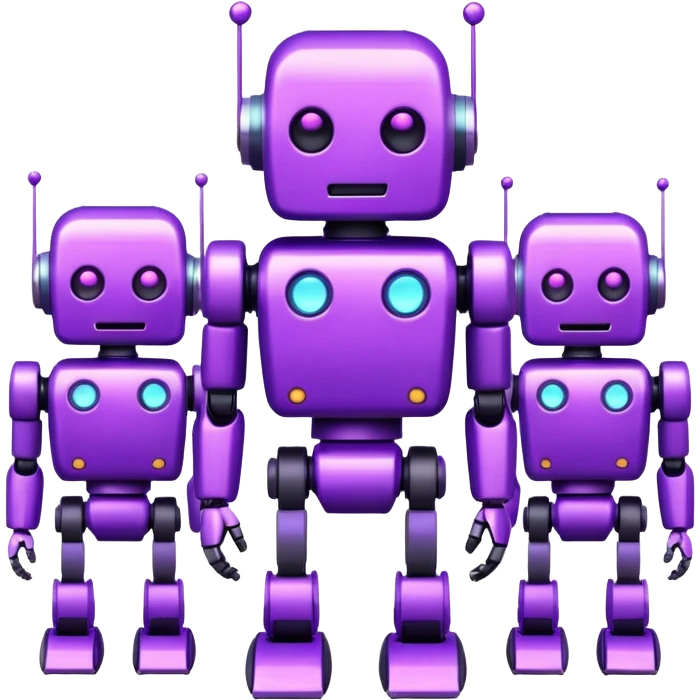 glitter purple robots emoji