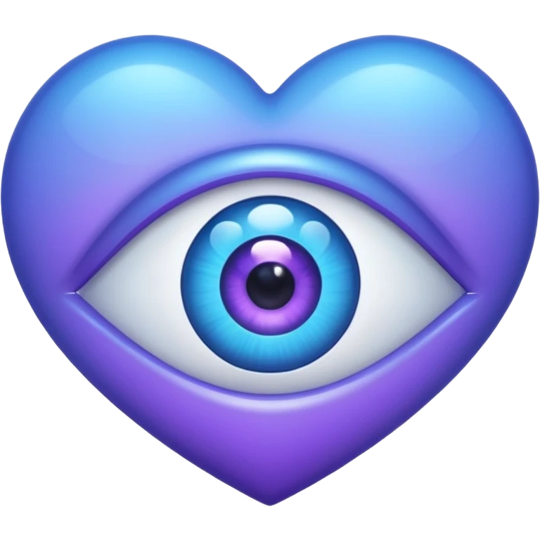 blue heart with a purple tint and an eye in the center emoji