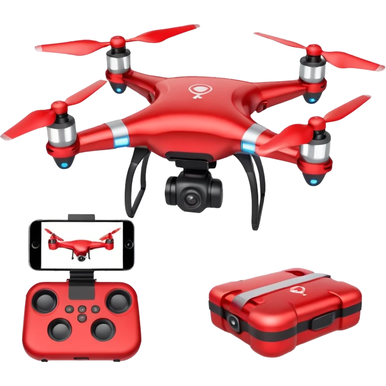 Red Drone – parcel grip + LED light emoji