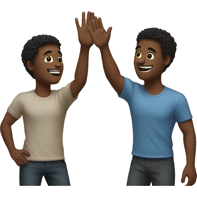realistic friends high-fiving emoji