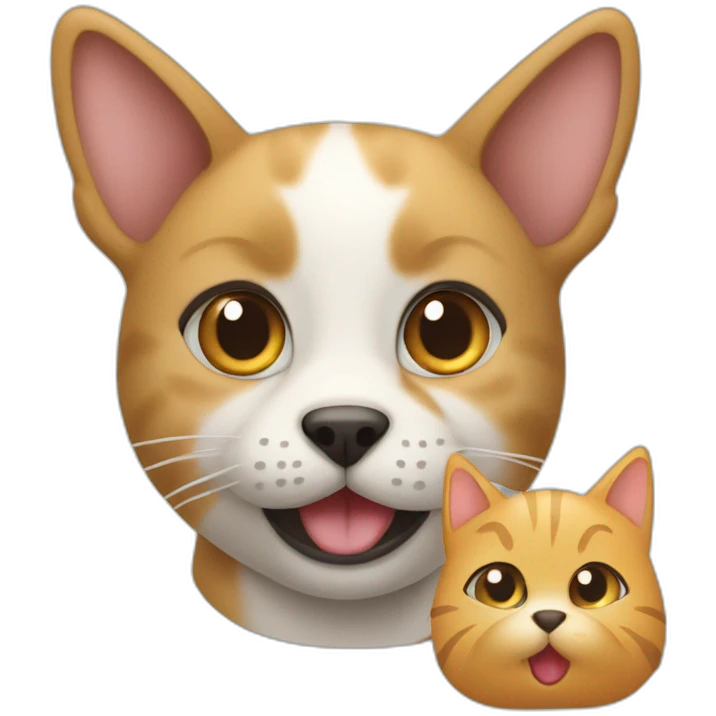 New animal mix between a cat and a dog saying "MIAU" emoji