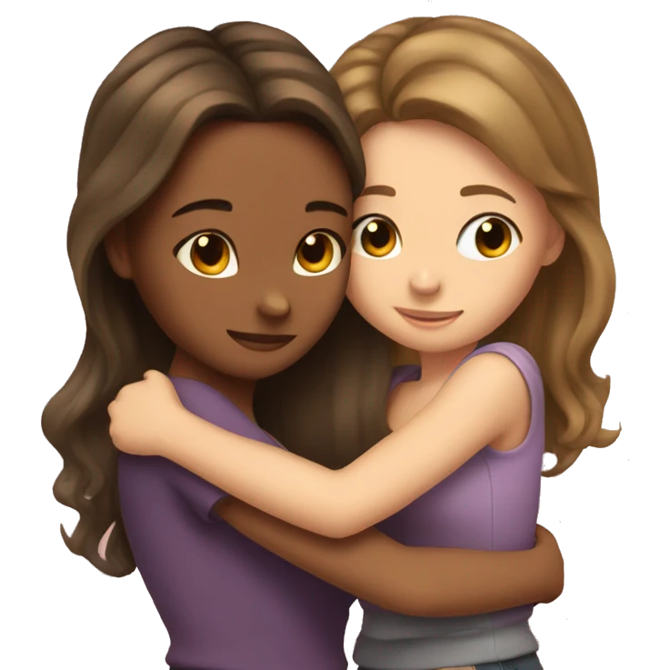 Girl best friends hugging  emoji
