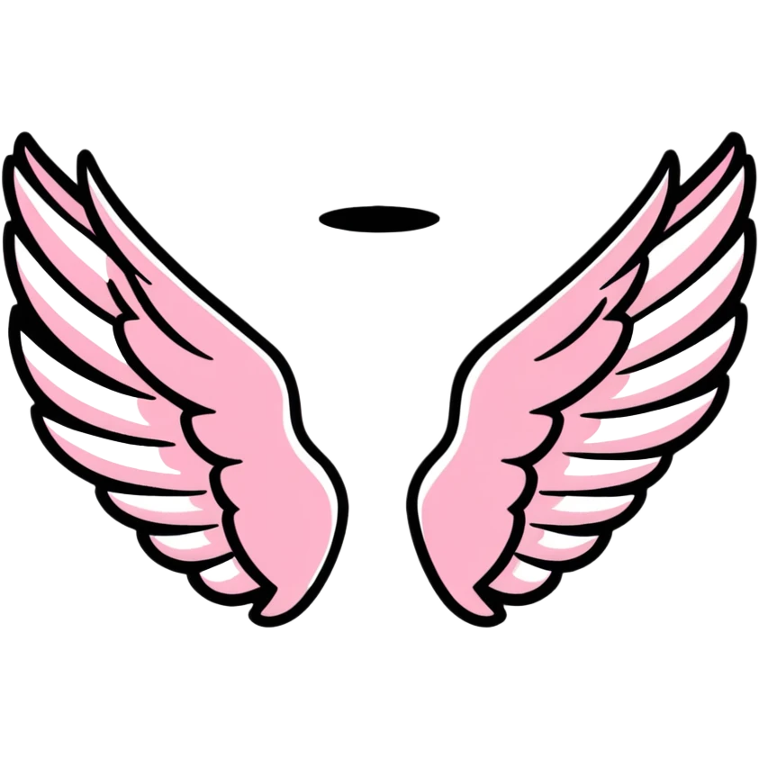 Victoria's Secret angel wings logo with pink stripes emoji