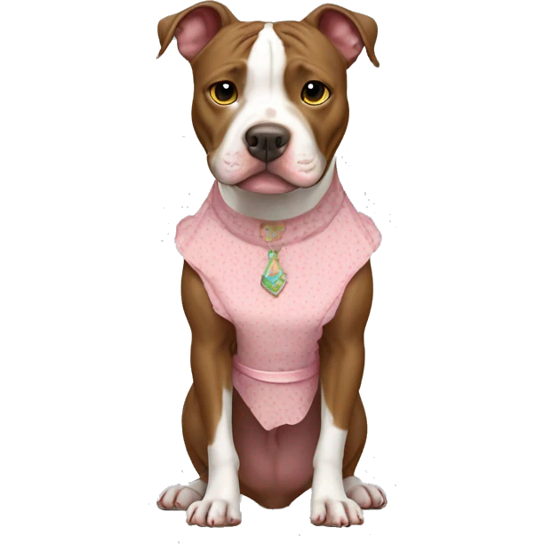 Pit bull in a dress  emoji