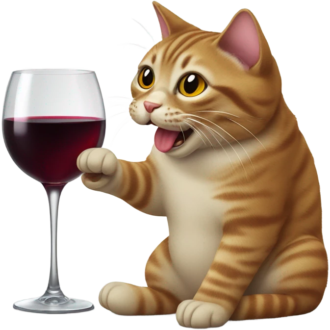 cat drinking a glass of wine emoji
