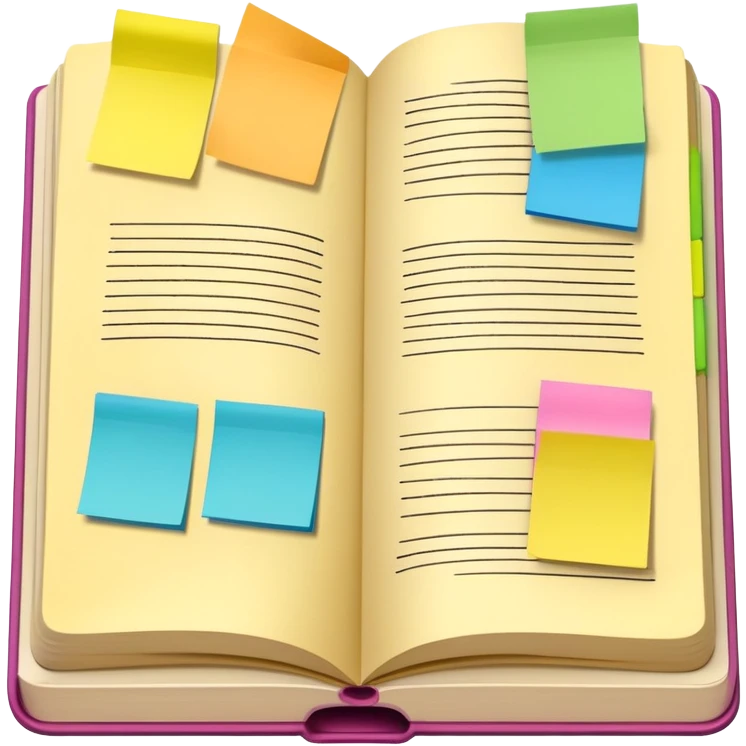 open book with colored tabs or sticky notes, representing teaching materials emoji