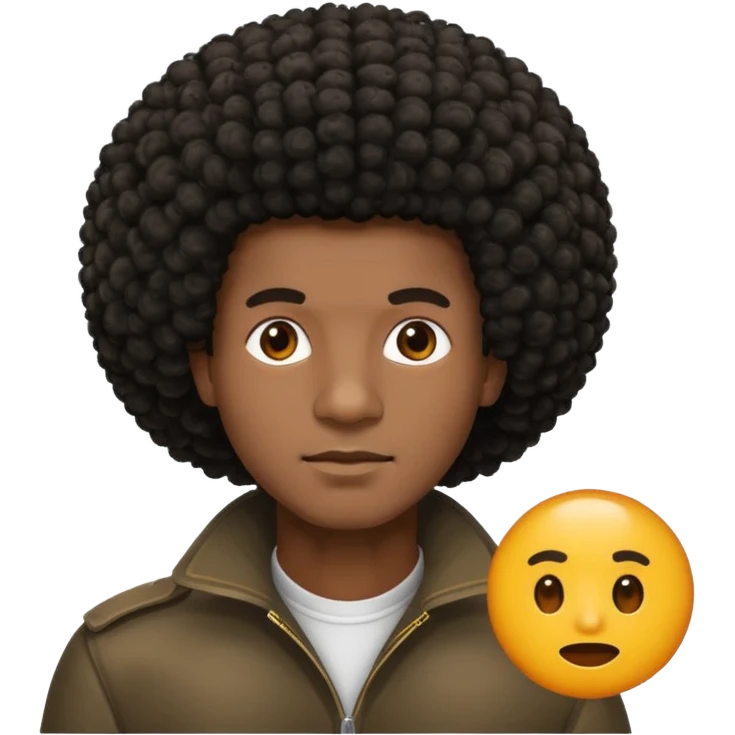Black guy with Afro hair emoji