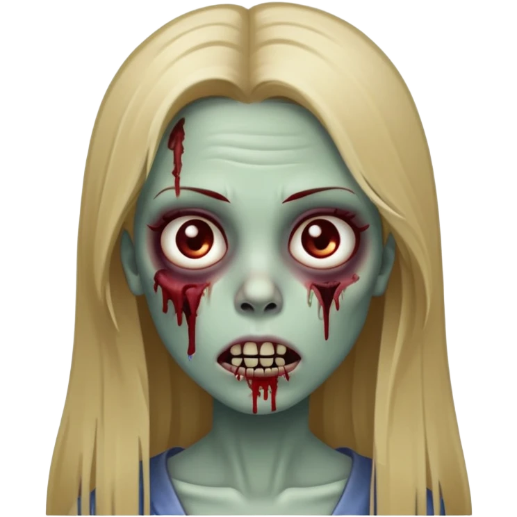zombie girl with long straight dark blonde hair emoji