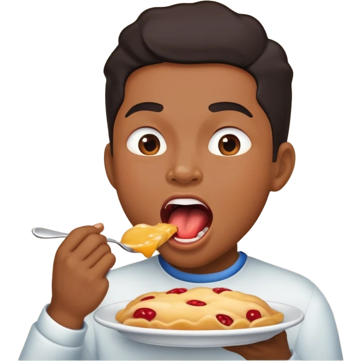 Human eating with passion emoji