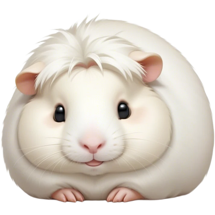 Meme-Worthy Cute Sleeping White Guinea Pig Portrait Emoji, Head resting peacefully with a contented smile, showcasing a delightfully chubby build and a luxuriously soft pure white fur, eyes shut in a serene, cozy nap, Simplified yet hilariously adorable features, highly detailed, glowing with a soft, drowsy light, high shine, relaxed and utterly lovable, stylized with an air of playful laziness, bright and heartwarming, soft glowing outline, capturing the essence of a comically sleepy guinea pig, so meme-worthy it feels like it could instantly become the next viral sensation of adorable slumber! emoji