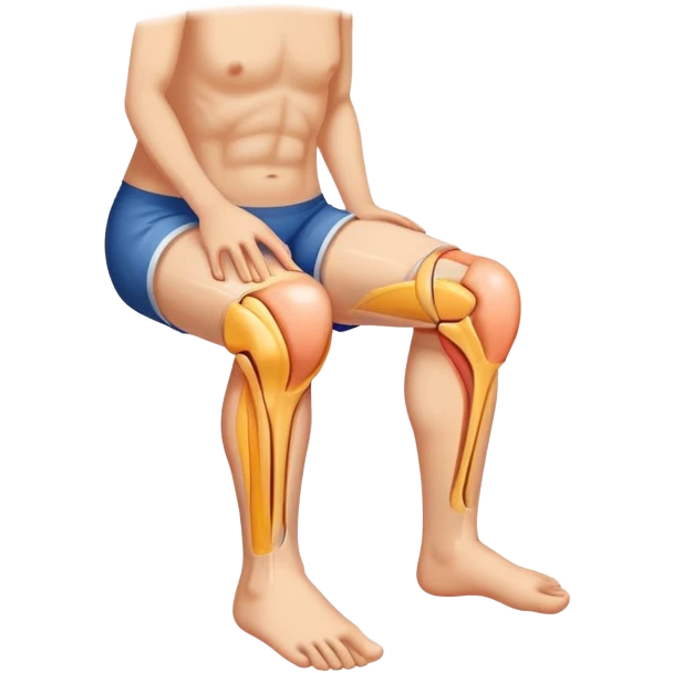 Knee with tendon injury and swelling emoji