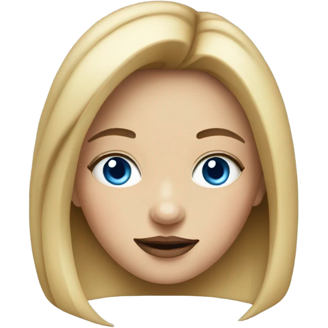 indoor portrait of girl blue eyes big lips emoji