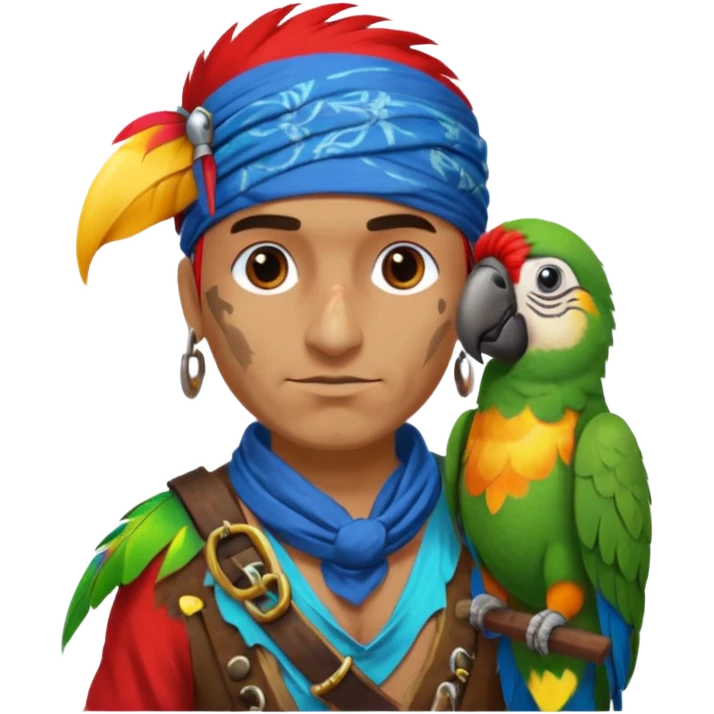pirate and parrot emoji