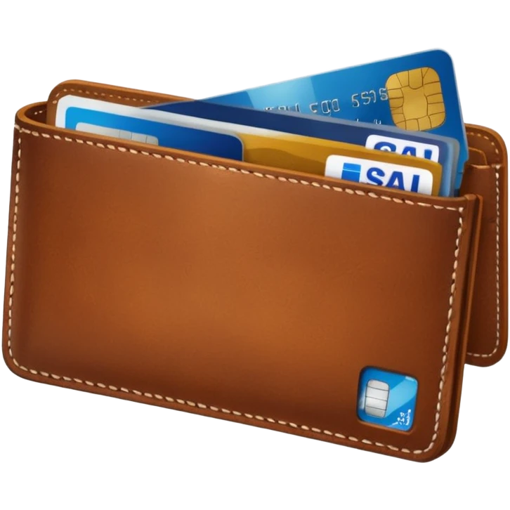 portefeuille marron avec billet et carte bancaire emoji