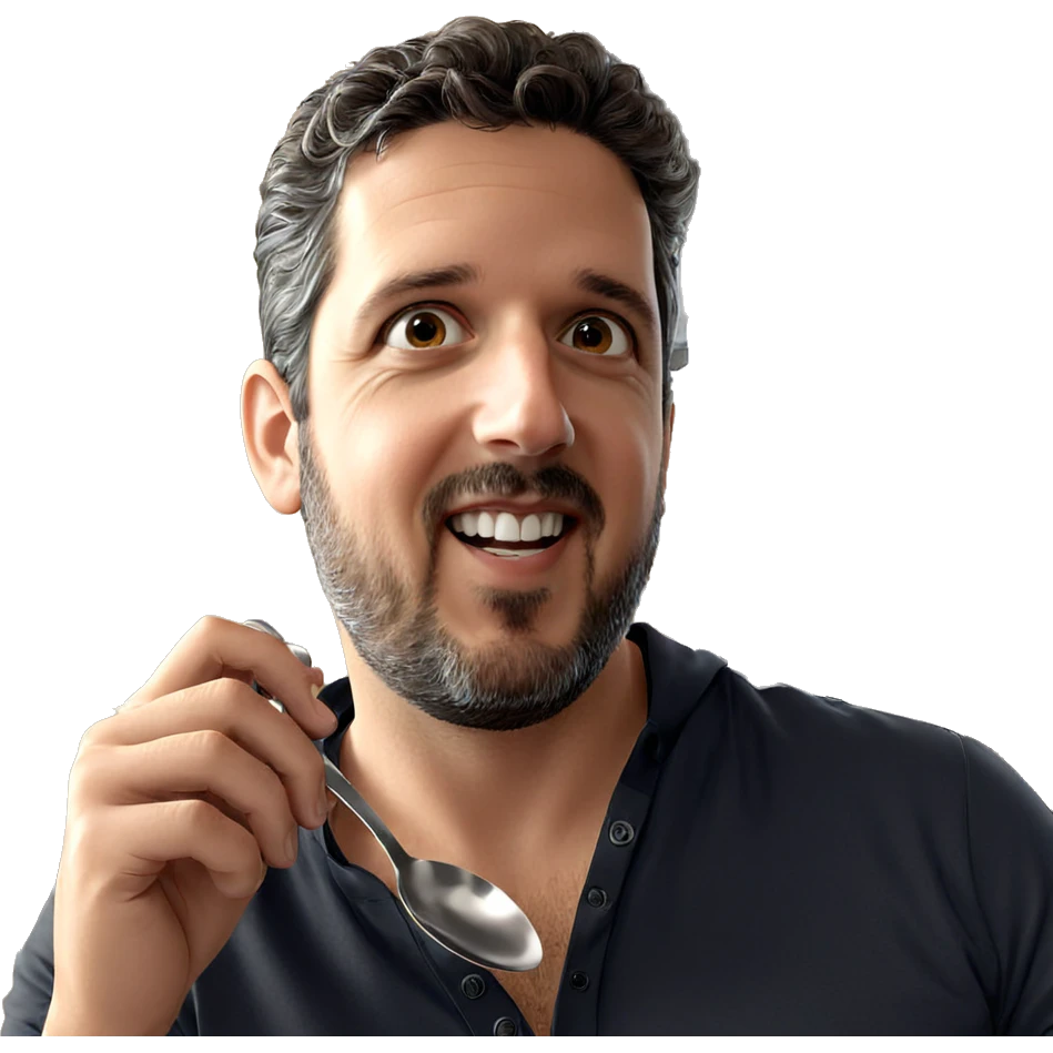 smiling boy with spoon emoji