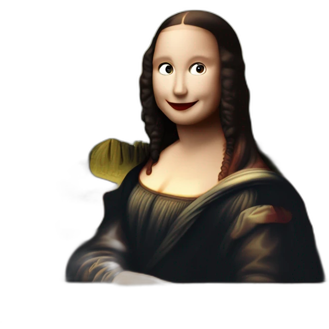 extremely beautiful mona lisa inside a frame emoji