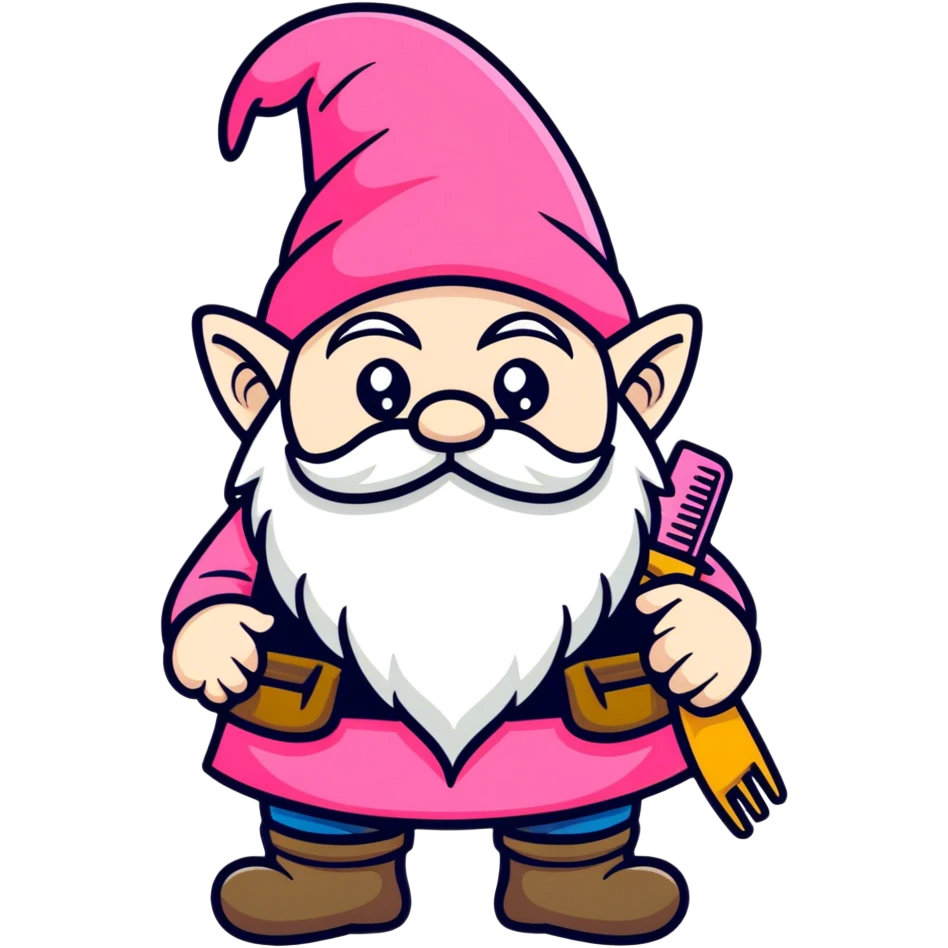 Ugly gnome with pink comb emoji