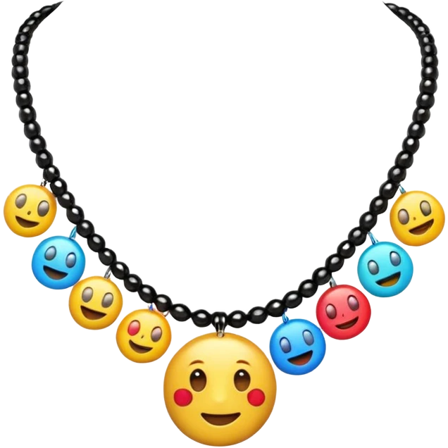 multicolored necklace, 3d emogis emoji