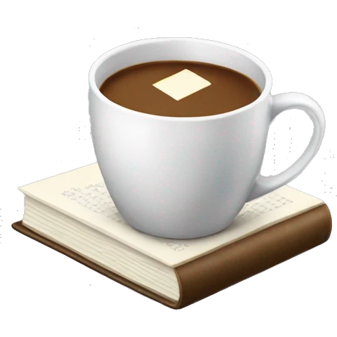 coffee and book emoji