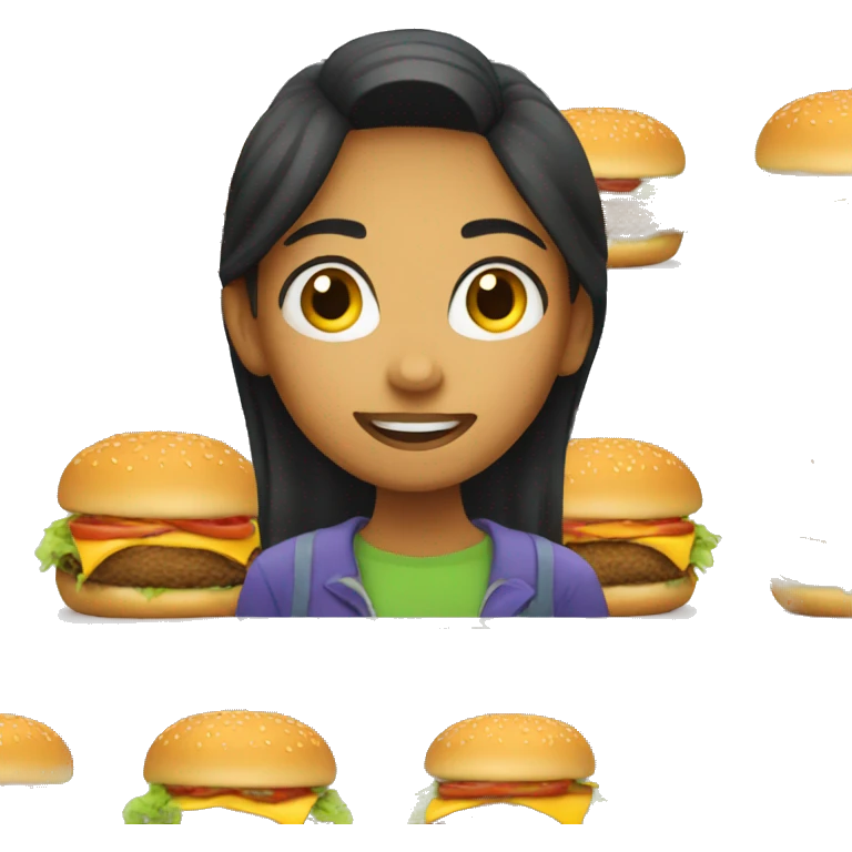 Girl eat burger emoji