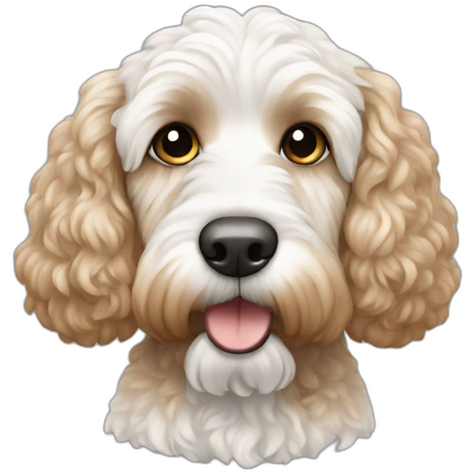 white and tan cockapoo emoji