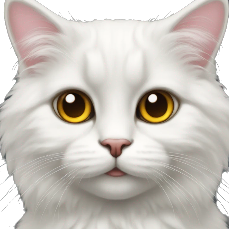 Gato angora negro con blanco ojos amarillos emoji